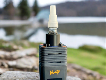venty 3 in 1 glass adapter installed in place of cooling unit on venty vaporizer
