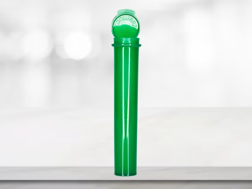 dynavap green storage tube with lid opened