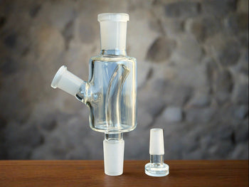 dry herb catcher pass-through adapter combination from sneaky Pete vaporizers with stopper removed