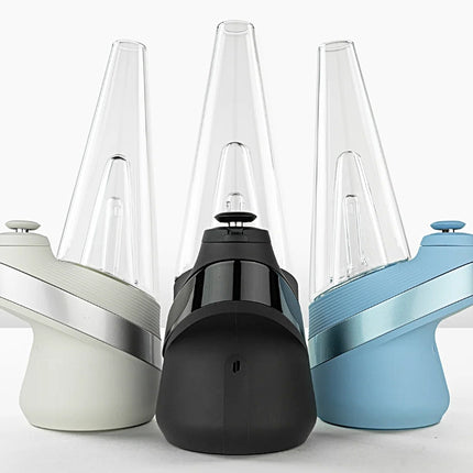 the new puffco peak in cloud onyx sky all 3 on table