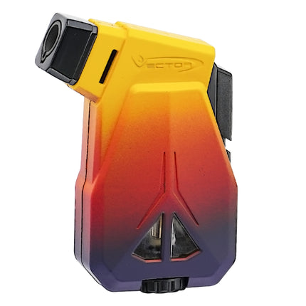Vector Speed single flame torch lighter with vibrant yellow-to-red fade design and angled flame nozzle.