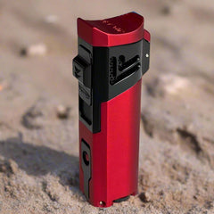 vector quattro 4-flame butane torch in red with cigar rest closed