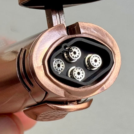 four butane flame jets on Vector Ironquad 4-Flame Torch