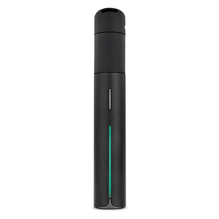 puffco pivot in onyx colour with green light illuminated