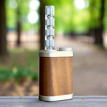 tinymight 2 glass bubble cooling stem inserted into vaporizer