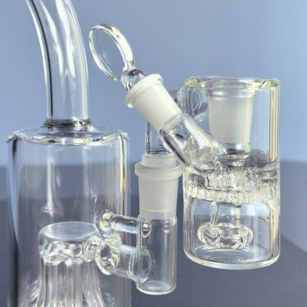 Pass-Through Micro Bubbler sitting on 14mm bong