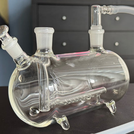 XL Super Sub Pipe with Silicone Whip Attached – The pipe connected to a silicone whip with a glass tip, demonstrating its user-friendly setup.