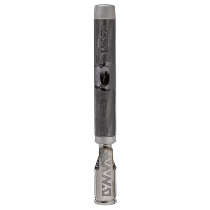 Side-view of the M 7 TwoToniuM vaporizer featuring the textured stem and pivot rocker air-port, showing contrast between dark and light tones.