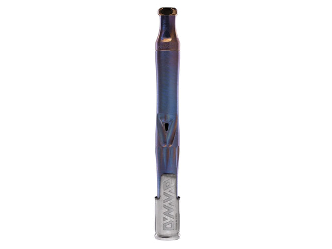 Full-length view of the DynaVap UniDyn IriDyn vaporizer with iridescent DuraDyn finish and XL titanium UniBody design.
