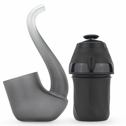 Front view of the New Puffco Proxy in Onyx, showing its modular base and glass attachment.