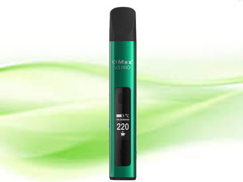 Green XMAX V3 Pro portable dry herb vaporizer.
