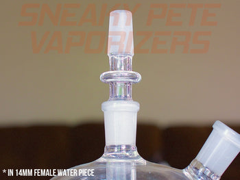 Glass 14mm Male to 14mm Male Adapter in a waterpiece.