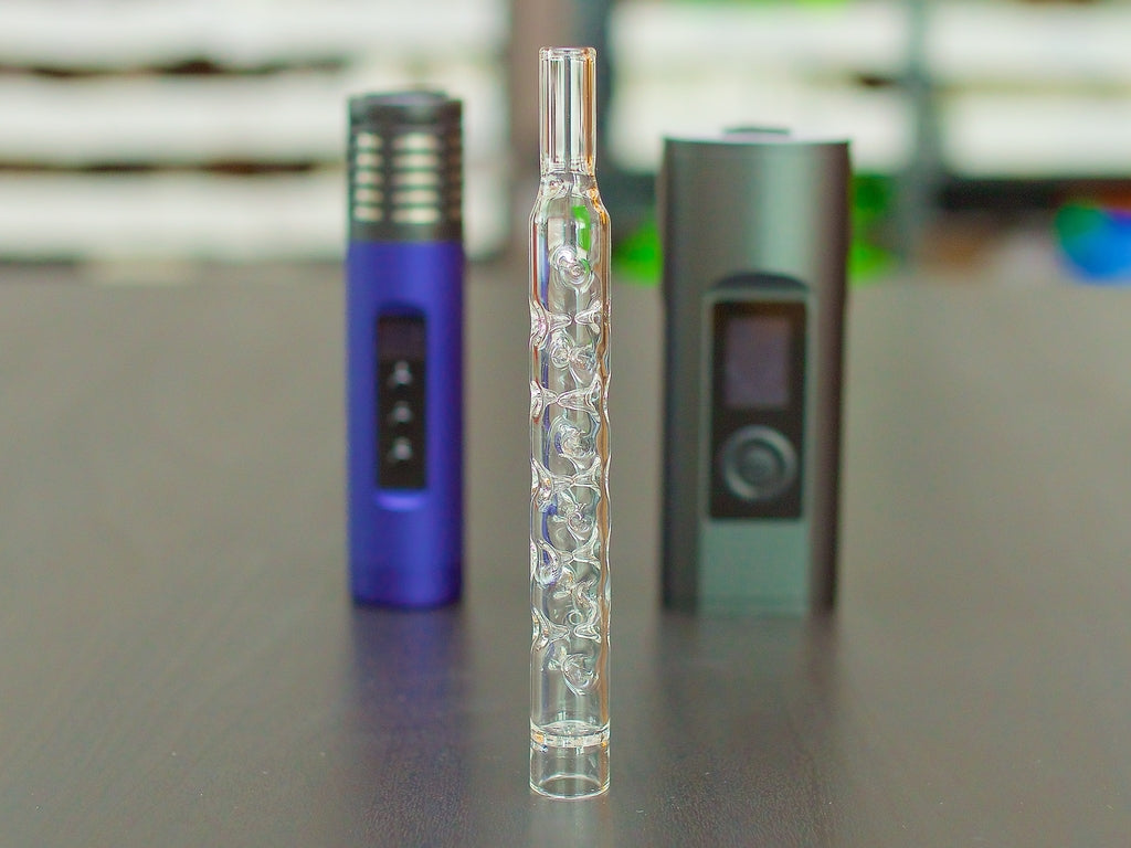 Arizer glass UltraDry stem in the foreground, Arizer Solo 2 and Arizer Air 2 in the background.