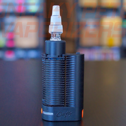 Crafty+/Mighty+ 3-in-1 glass adapter inserted into Crafty+.