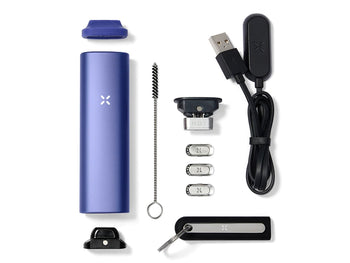 periwinkle pax plus full kit components laid out