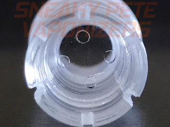 Closeup of a glass screen of Arizer Air 2/Solo 2 Glass Adapter.