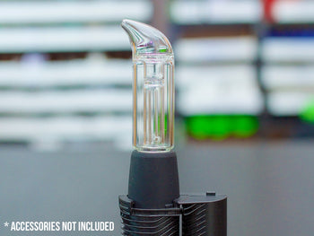 Crafty+/Mighty+ Mini Bubbler on a Crafty+ dry herb vaporizer.